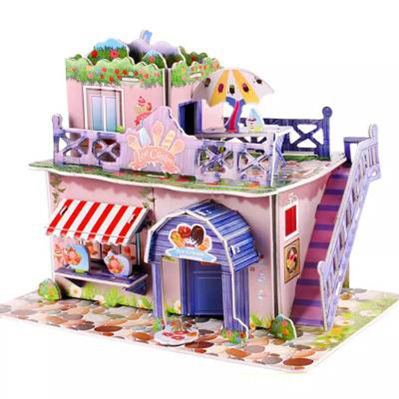 3D Stereo Puzzle Children′s Puzzle Toys DIY Handmade Paper House Model for Boys and Girls Aged 3-6-8 in Kindergartens