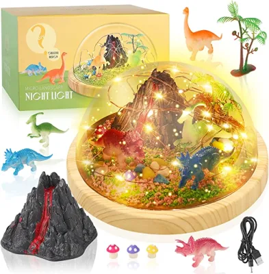 Haz tu propia luz nocturna de dinosaurio, kit de manualidades de dinosaurio para niños, regalos de juguete de dinosaurio DIY